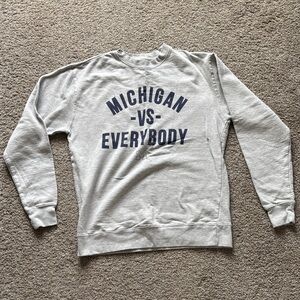 Valiant Brand University of Michigan vs. Everybody Gray Crewneck Sweatshirt